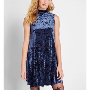 Blue velvet dress